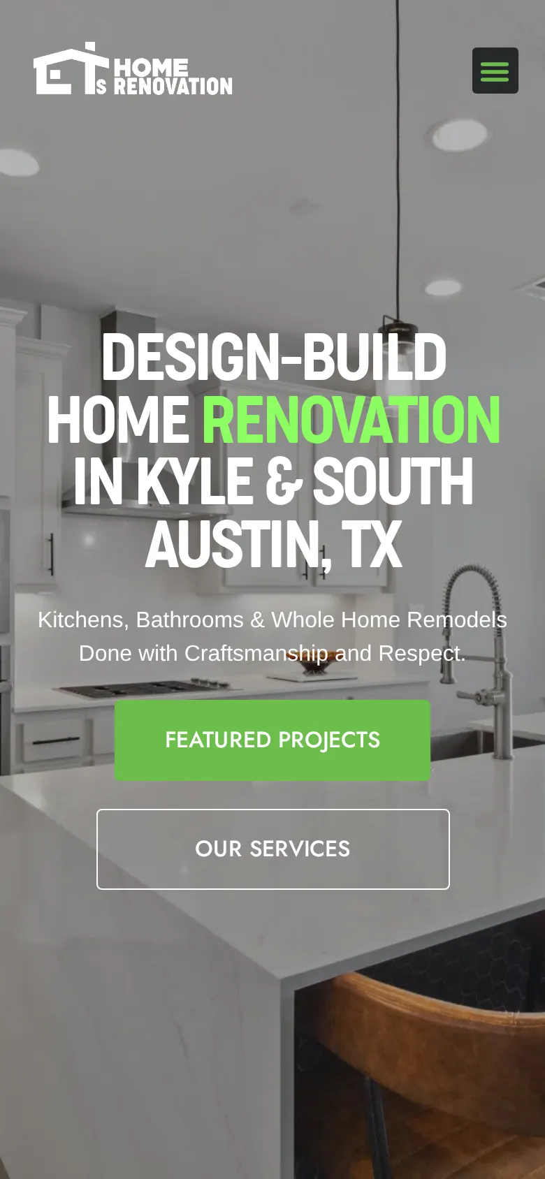 ETS Home Renovation website on phone