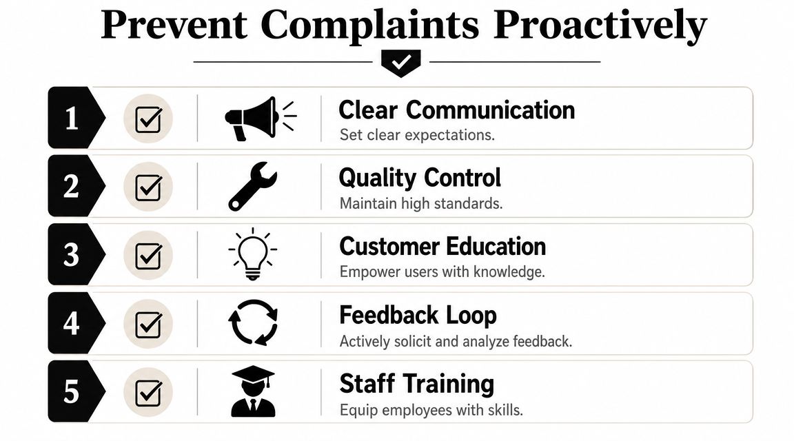 A five-step guide on how to proactively prevent customer complaints using effective business management strategies.